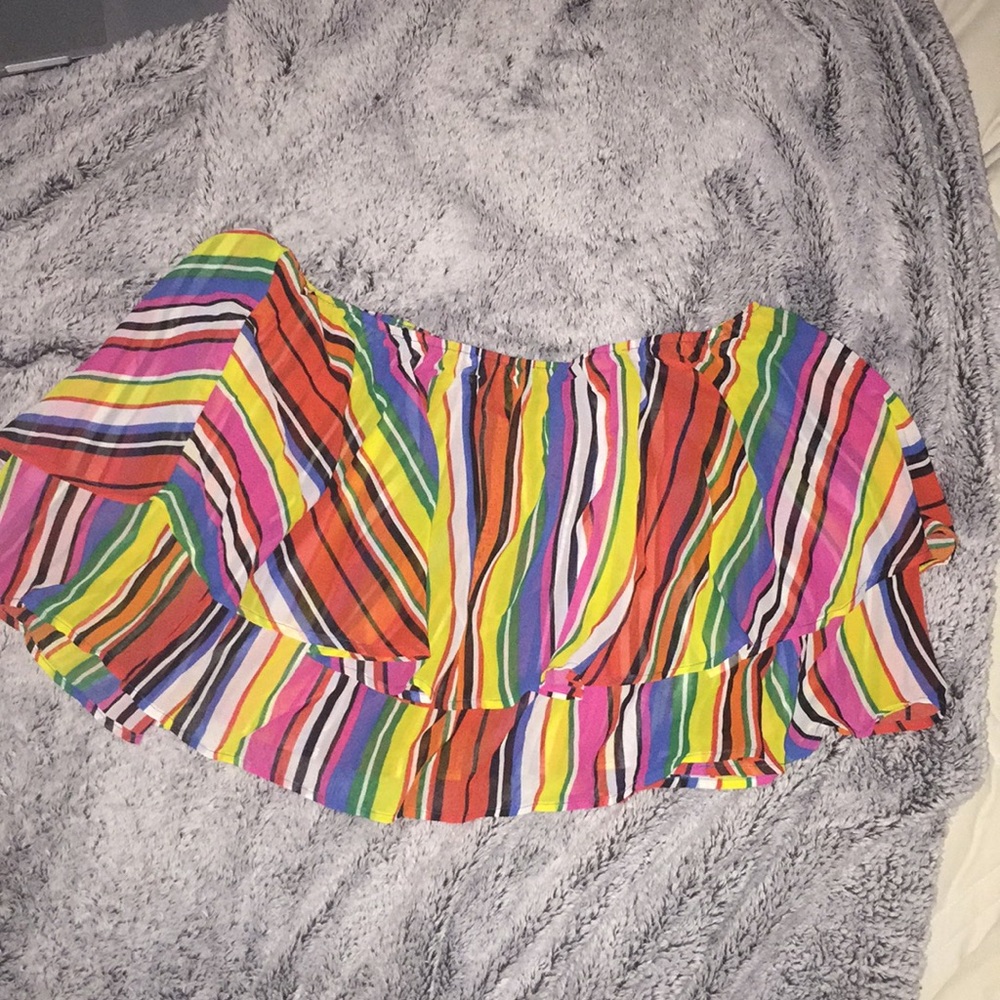 Colorful off the shoulder top